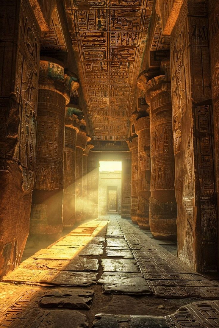 Luxor Temple illuminated at night with reflection on the Nile River.